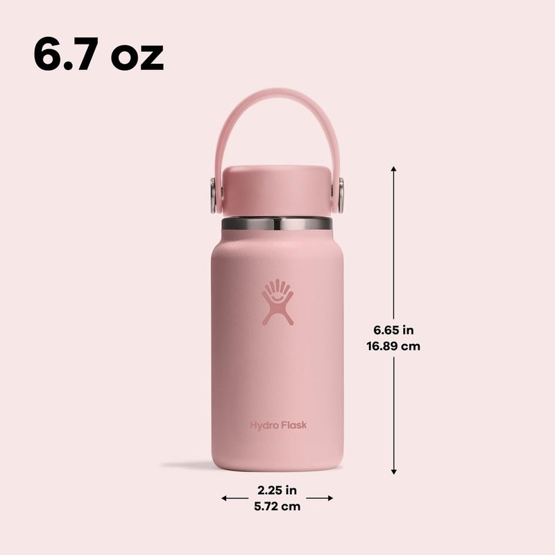 Hydro Flask زجاجة صغيرة - زجاجة محمولة أو جيب مانعة للتسرب - زجاجة ماء معزولة صغيرة 6.7 أونصة ريف - Image 4